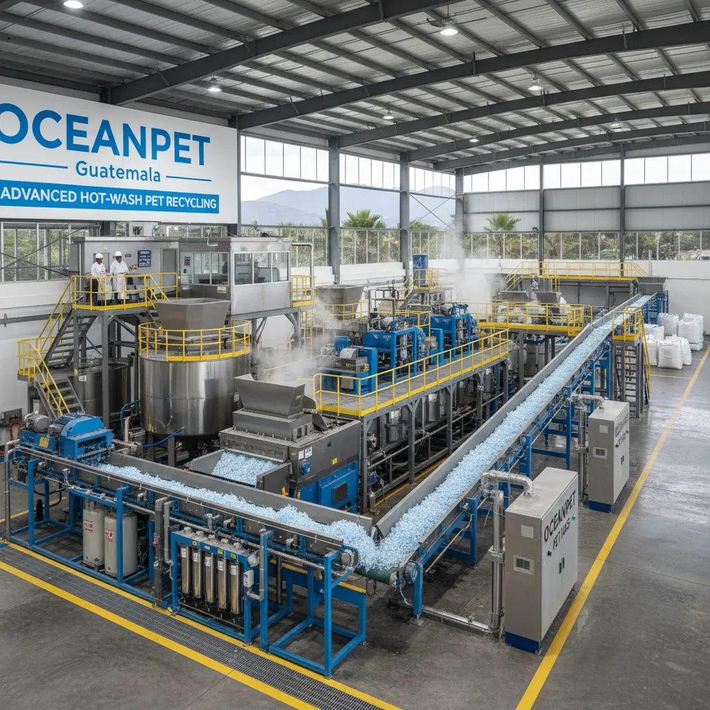 Advanced Hot-Wash PET recycling technology at OCEANPET Guatemala processing facility